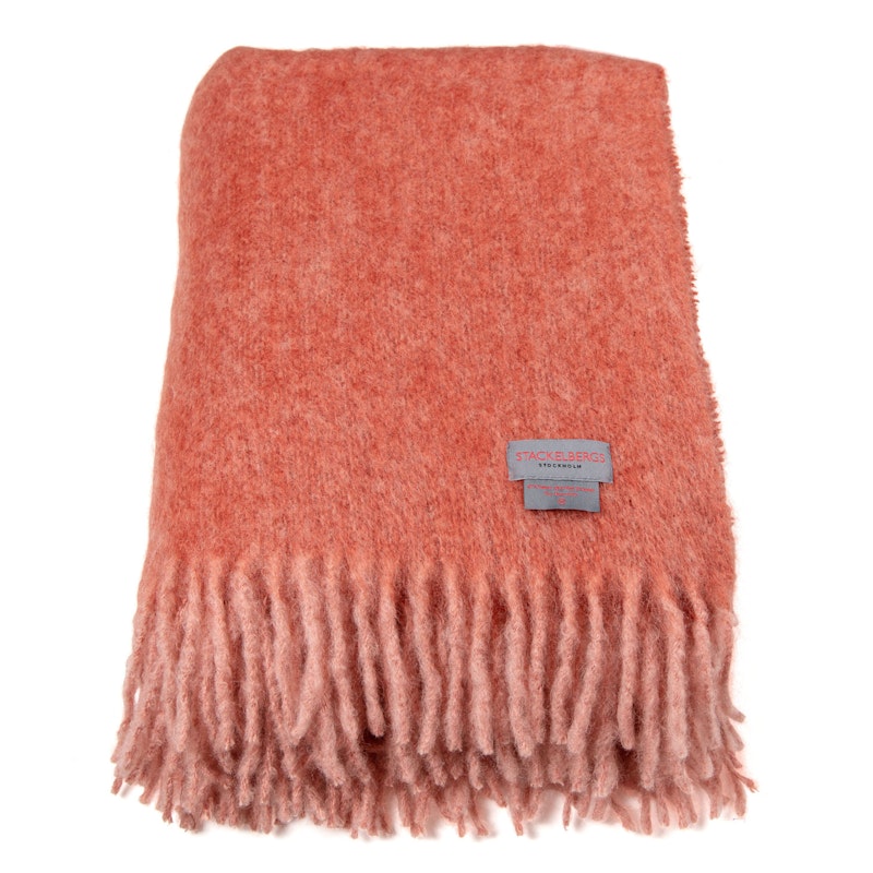 Mohair Plaid 130x170 cm, Orange/Rosa