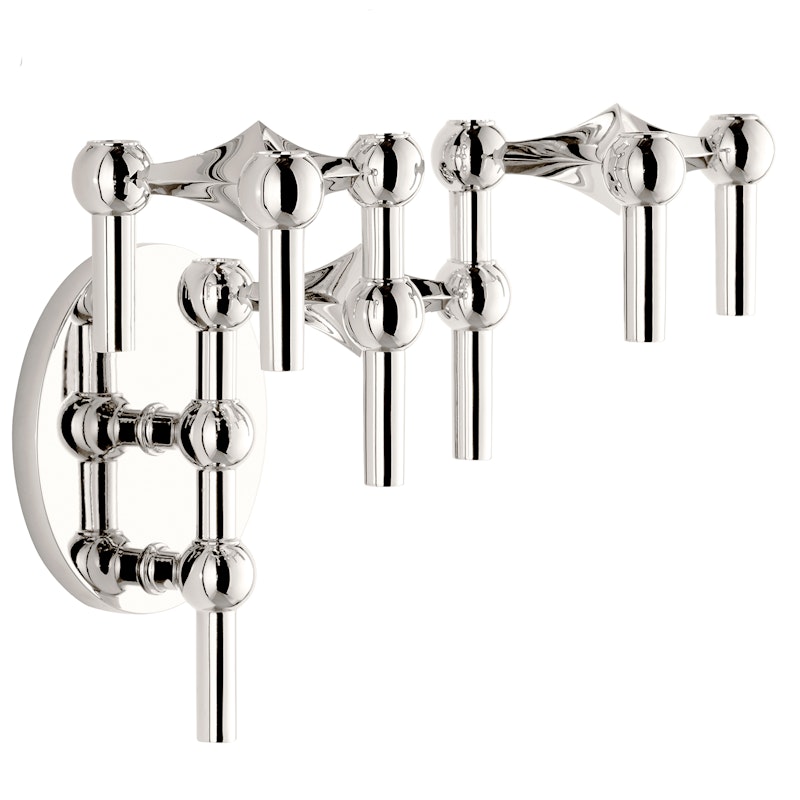 Stoff Nagel Kerzenhalter Chrom + Wandhalterung