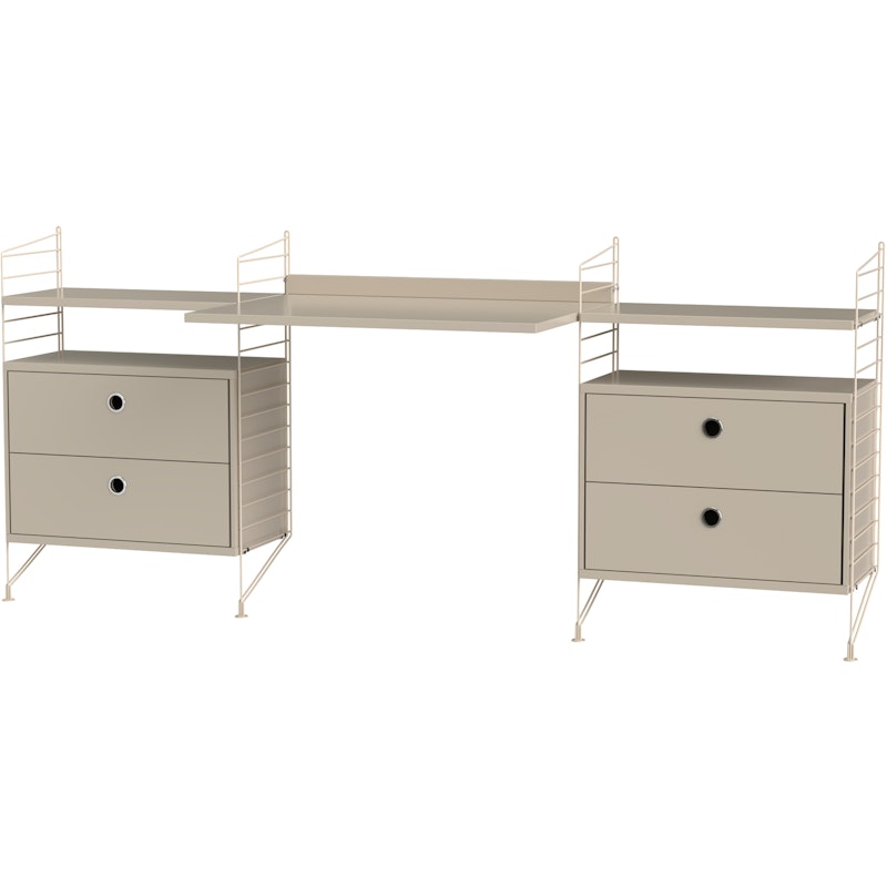 String Shelf Combination C Workplace, Beige