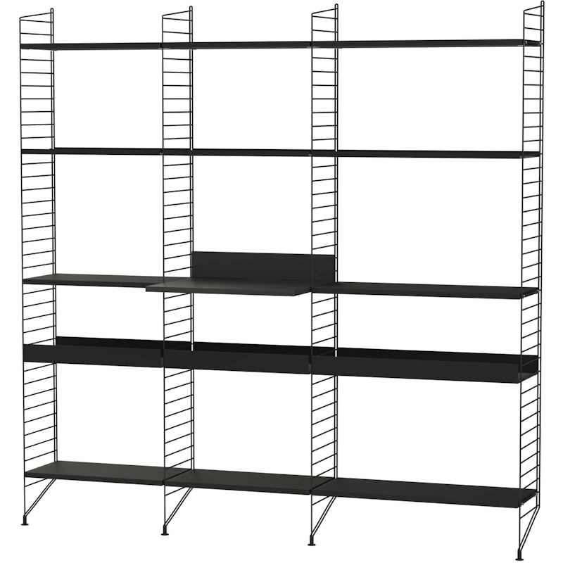 String Shelf Combination L Kitchen, Black