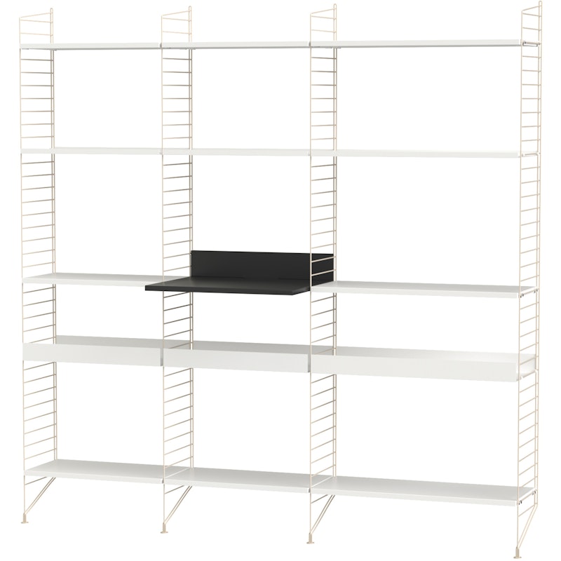 String Shelf Combination L Kitchen, White / Beige / Anthracite