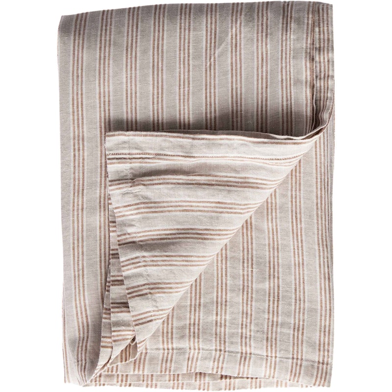 Linen Tischdecke 145x330 cm, Hazelnut Stripe