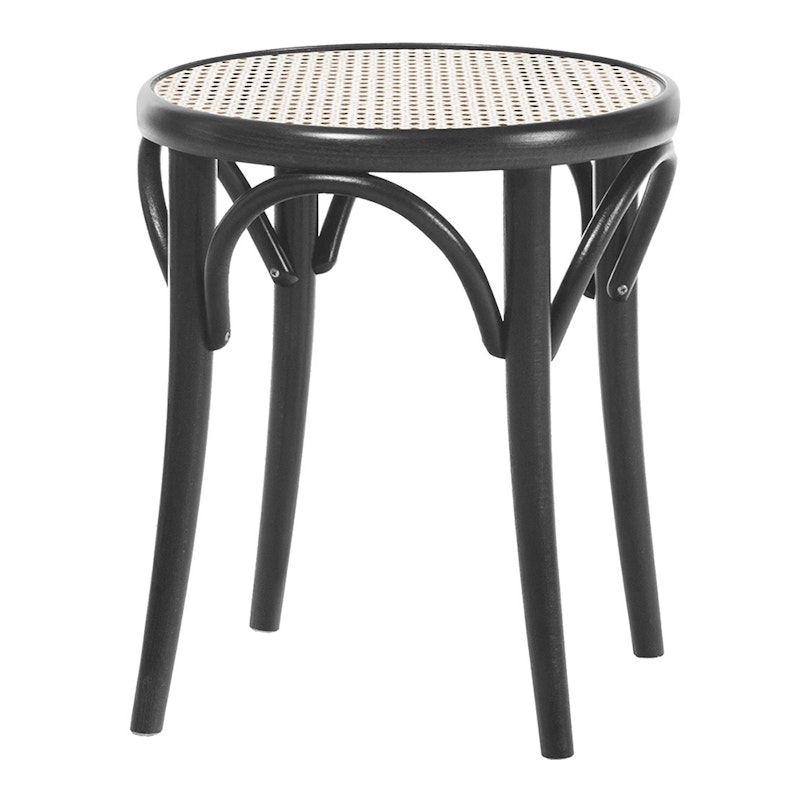 No. 60 Hocker, Rattan-Sitzfläche/ Schwarz