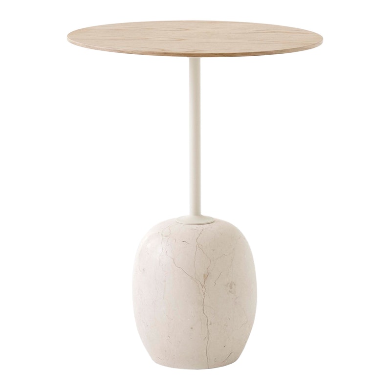 Lato LN8 Tisch 40 cm, In Lackierter Eiche / Crema Diva Marble