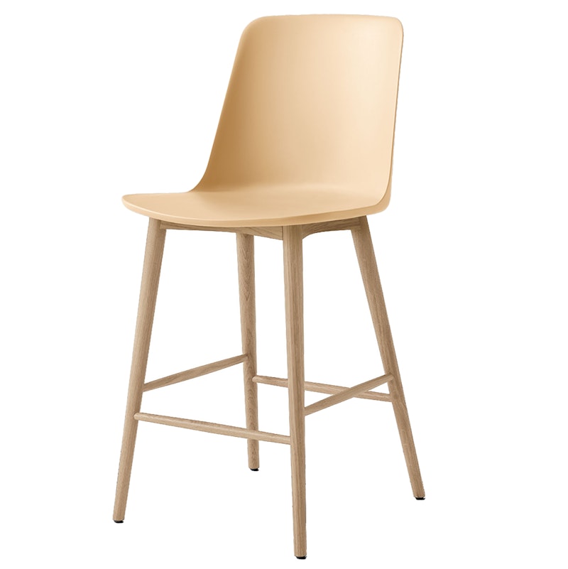 &Tradition Rely HW128 Barstol Høj Ryg Lakeret Eg/Beige Sand