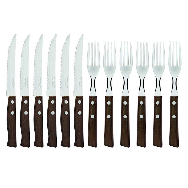 Tramontina Steak-Besteckset 12-er Set Dunkelbraun