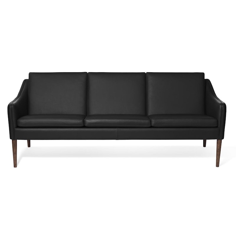 Mr. Olsen 3-Sitzer-Sofa, Schwarz / Geräucherte Eiche