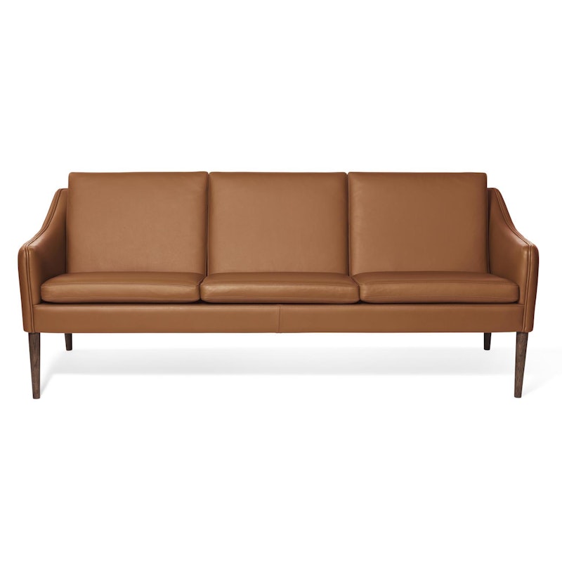 Mr. Olsen 3-Sitzer-Sofa, Cognacfarben / Geräucherte Eiche