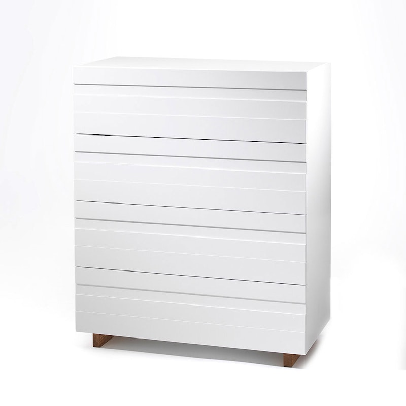 White Chest Of Drawers 4, White/ Oak