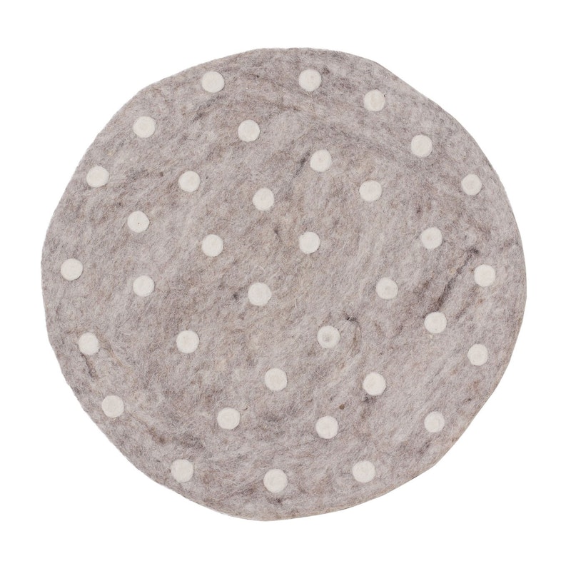 Felt Chair Cushion, Light Grey/White