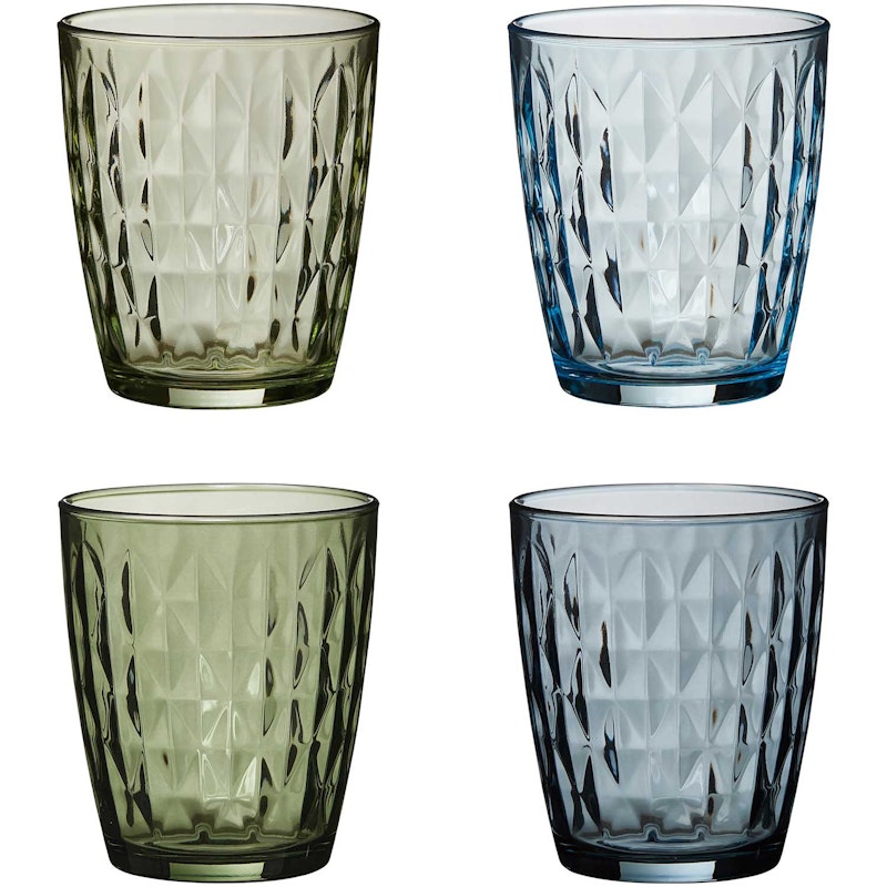 Mosaik Drinkglas Pak van 4 34 cl, Groenblauw