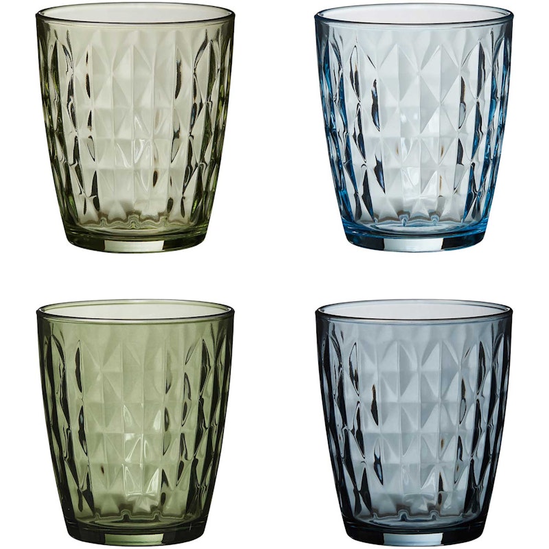 Mosaik Drinkglas Pak van 4 34 cl, Groenblauw