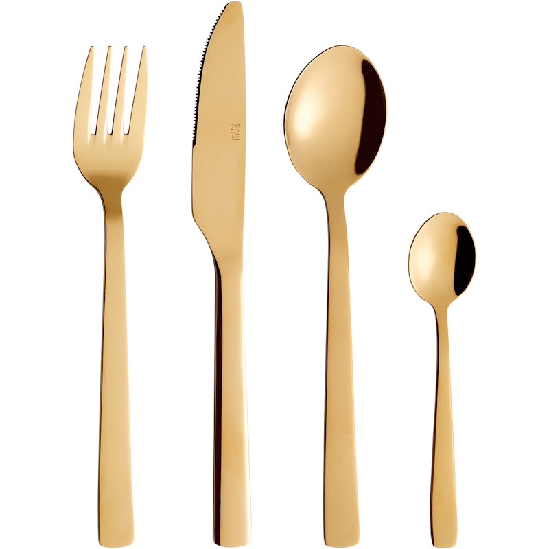 Raw Bestekset Pak van 24, Goud