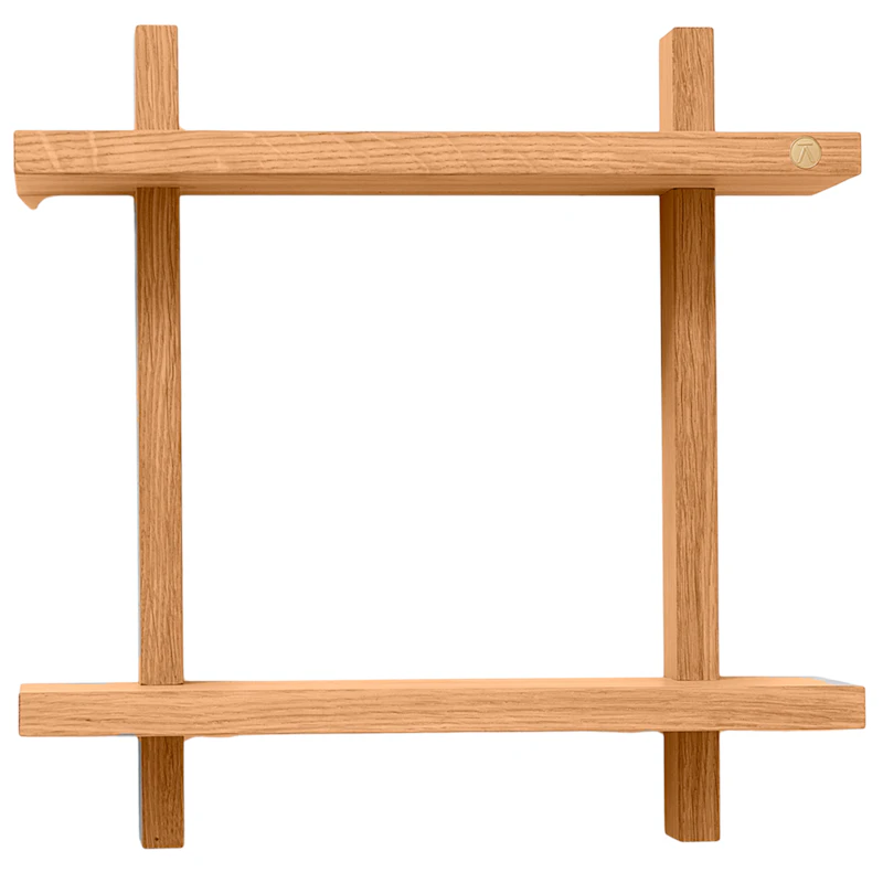 Treat Wandplank Dubbel 34x34 cm, Geolied Eiken