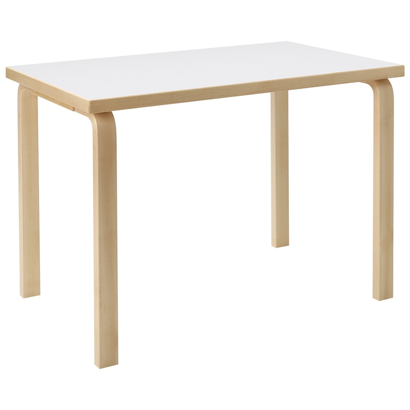 Aalto 80B Kindertafel Rechthoekig 60x100 cm, Wit Laminaat