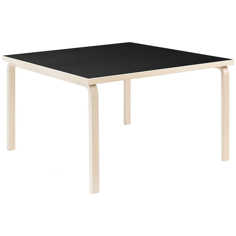 Aalto 84 Tafel Vierkant 120x120 cm, Zwart Linoleum