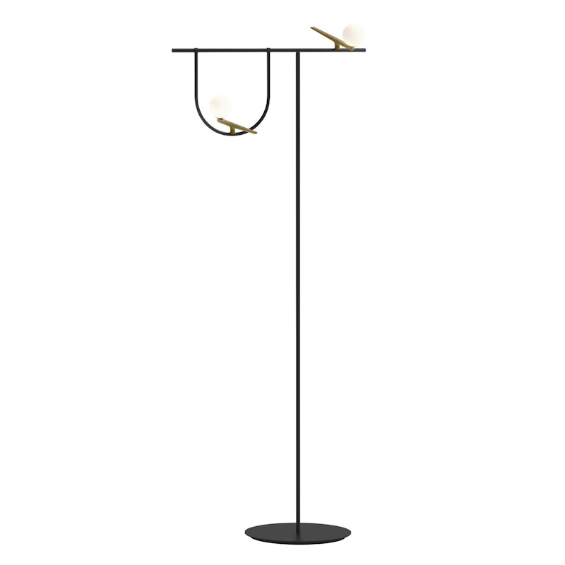 Yanzi Vloerlamp, Zwart / Messing