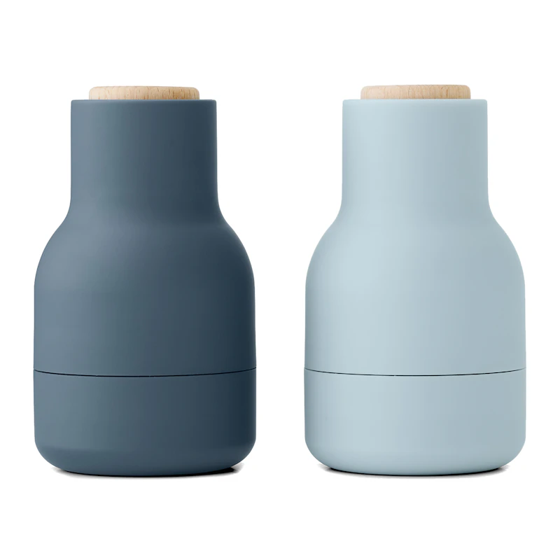 Bottle Grinder Kruidenmolen 11,5 cm Pak van 2, Blauw / Beuken