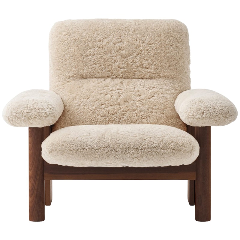 Brasilia Fauteuil, Donker Gebeitst Eikenhout / Sheepskin Nature