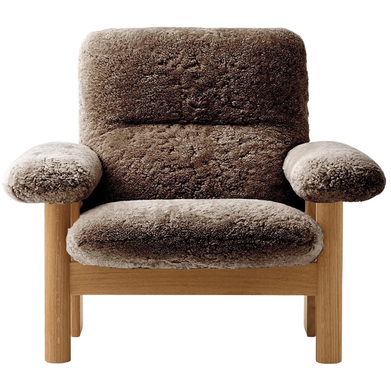 Brasilia Fauteuil, Naturel Eiken / Sheepskin Sahara