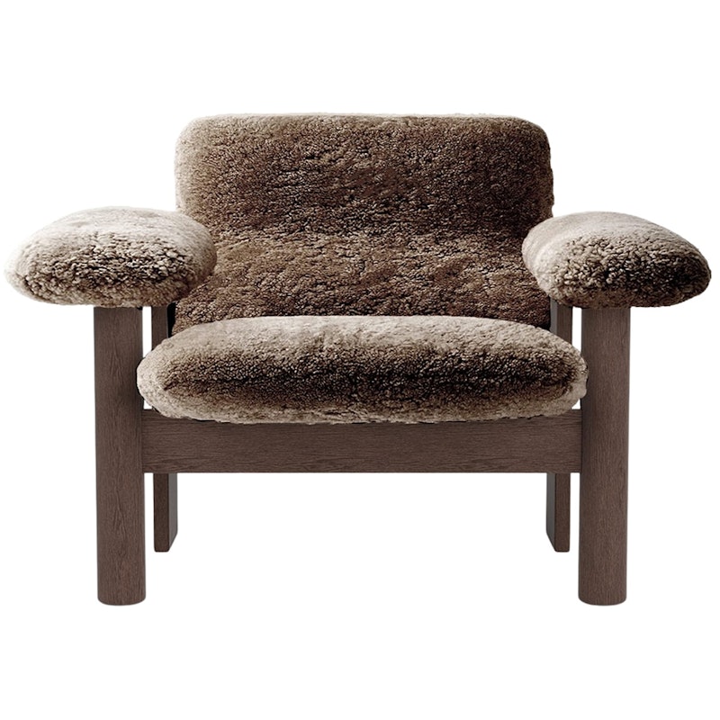 Brasilia Fauteuil Lage Rug, Donker Gebeitst Eikenhout / Sheepskin Sahara