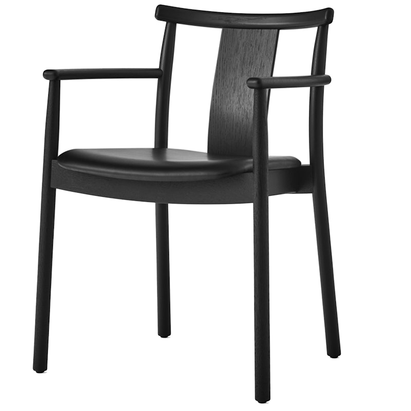 Merkur Fauteuil, Zwart Eiken / Zwart Leer