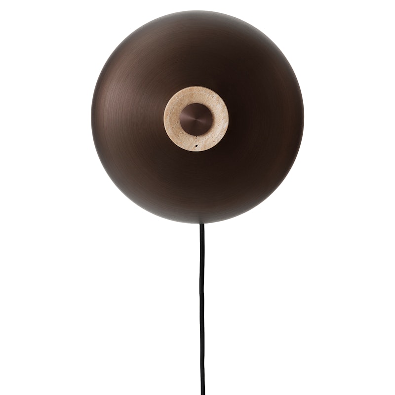 Reverse Wandlamp, Travertijn / Bronzed Brass