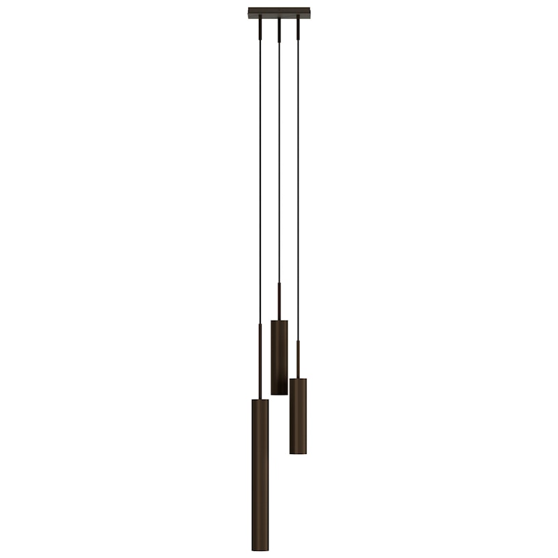 Tubulaire Kroonluchter Bronzed, 3 Hanglampen