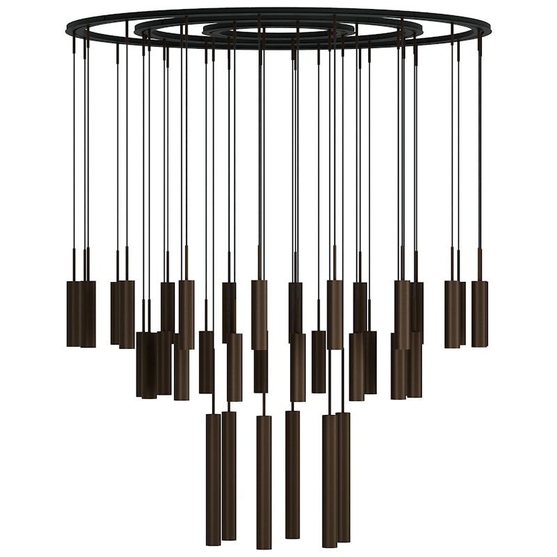 Tubulaire Kroonluchter Bronzed, 38 Hanglampen