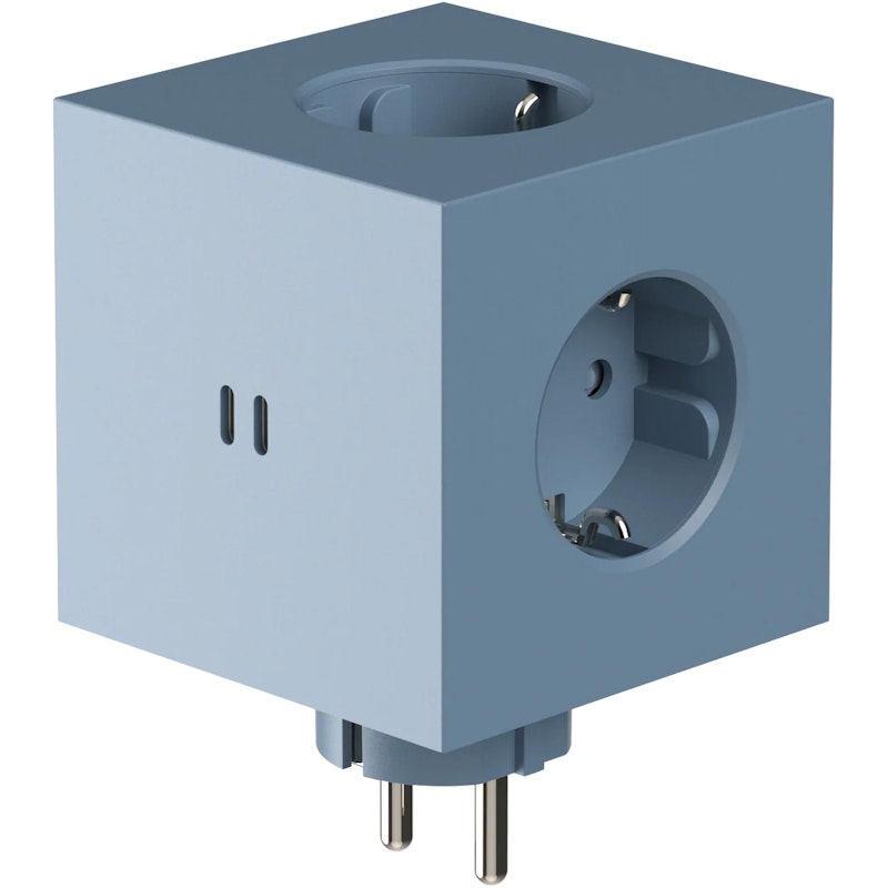 Square 2 Contactdoosverlenger met USB-C / Magneet, Haaienblauw