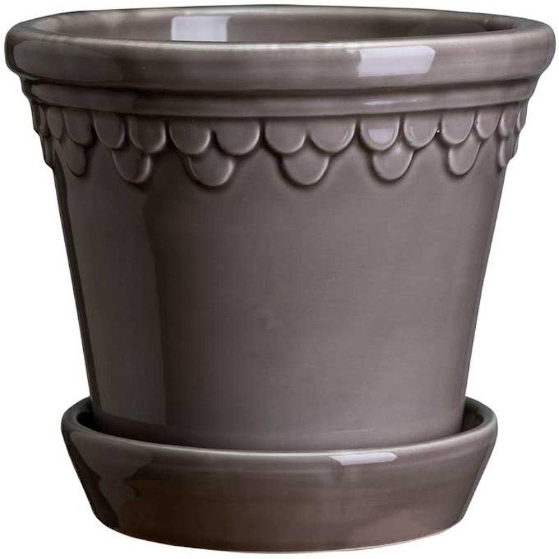 Copenhagen Pot Met Schotel 14 cm, Pearl Grey