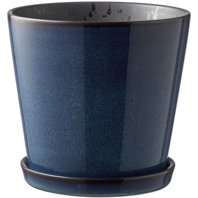 Gastro Pot Met Schotel Ø14 cm, Zwart/Donkerblauw