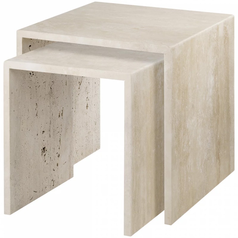 VARU Salontafel 2 Stuks Travertijnkleurig, Beige