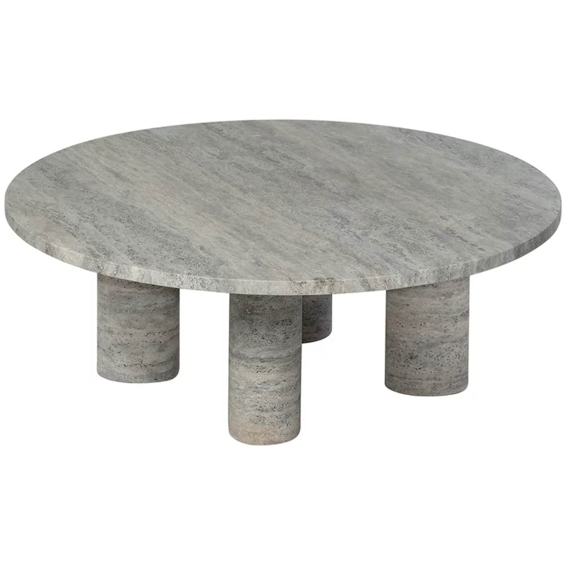 Volos Salontafel Ø75, Silver Travertine