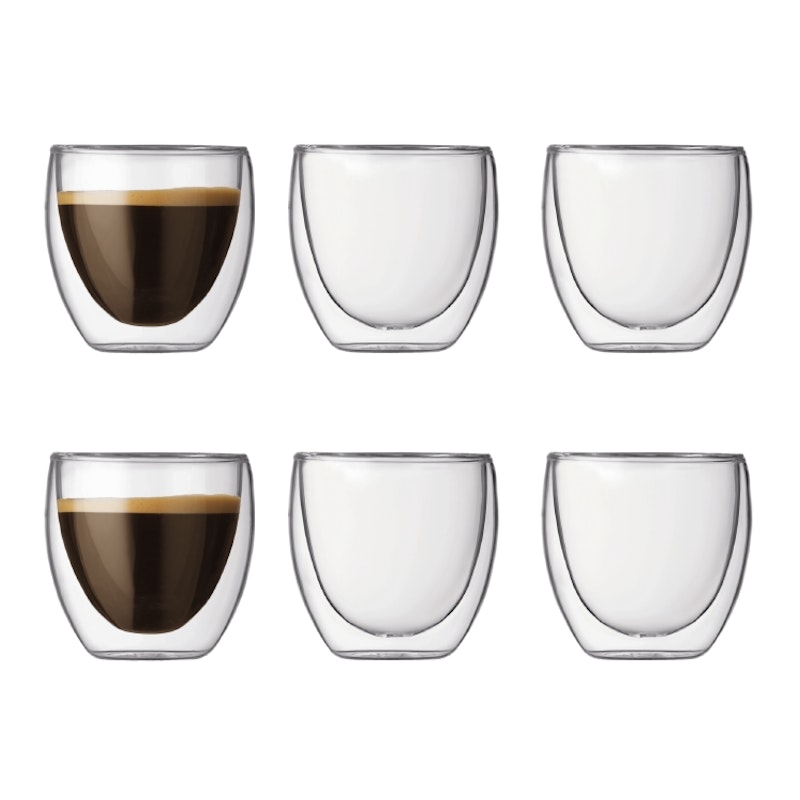 PAVINA Dubbelwandig Espressoglas, 8 cl, 6 stk