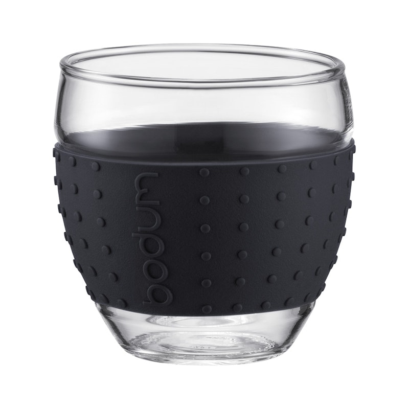 Pavina Glass With Silicone Black, 2-pcs