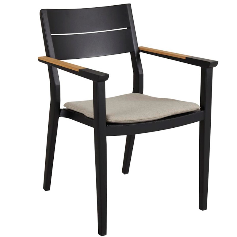 Chios Fauteuil met Kussen, Zwart