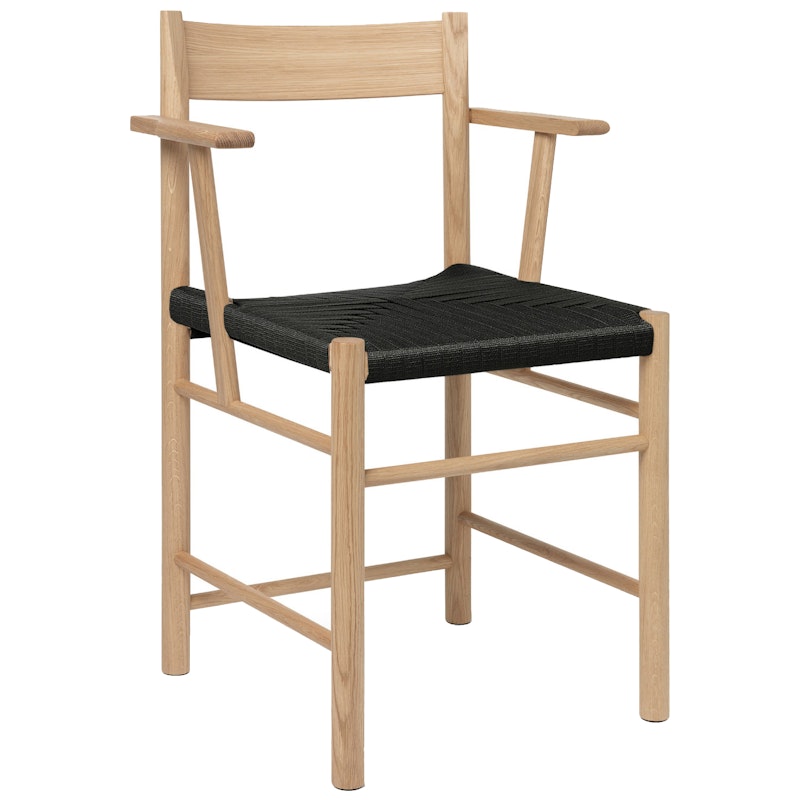 F Fauteuil, Geolied Eiken / Zwarte Boordband