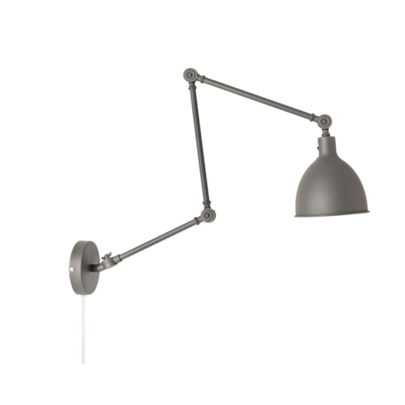 Bazar Wandlamp Lange Arm, Grijs