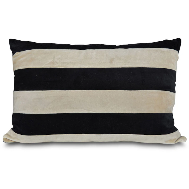 Pathi Kussen Zwart / Beige, 60x38 cm