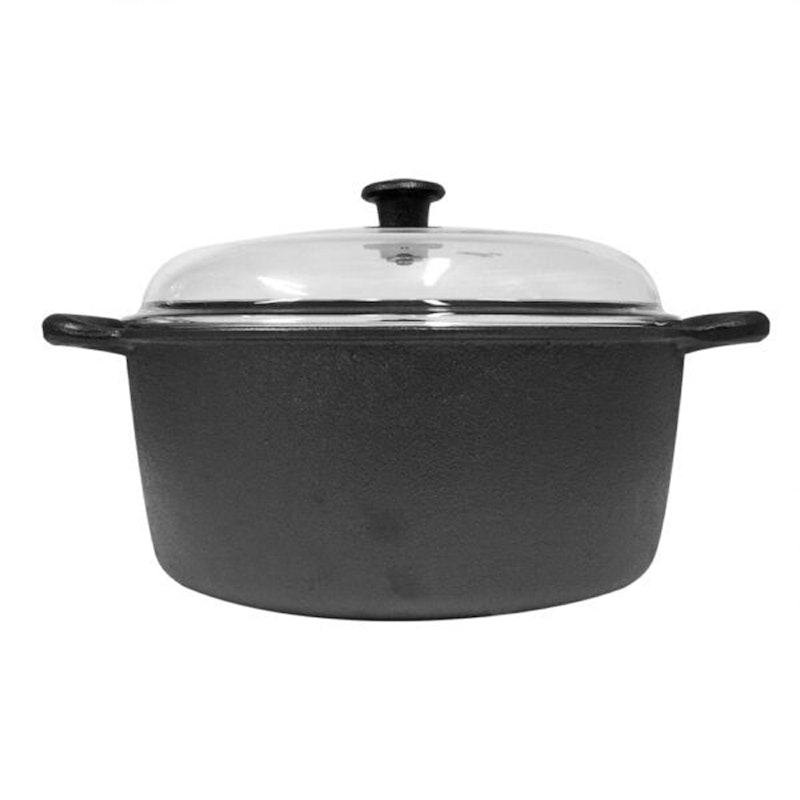Gietijzeren Pot met Glazen Deksel, 7 L