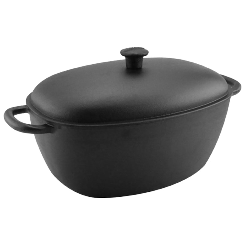 Ovale Gietijzeren Pot met Deksel, 6 L