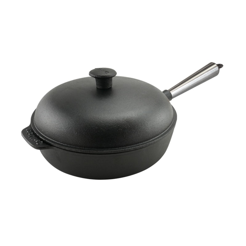 Sauteerpan met Deksel 25 cm, Stalen Handgreep