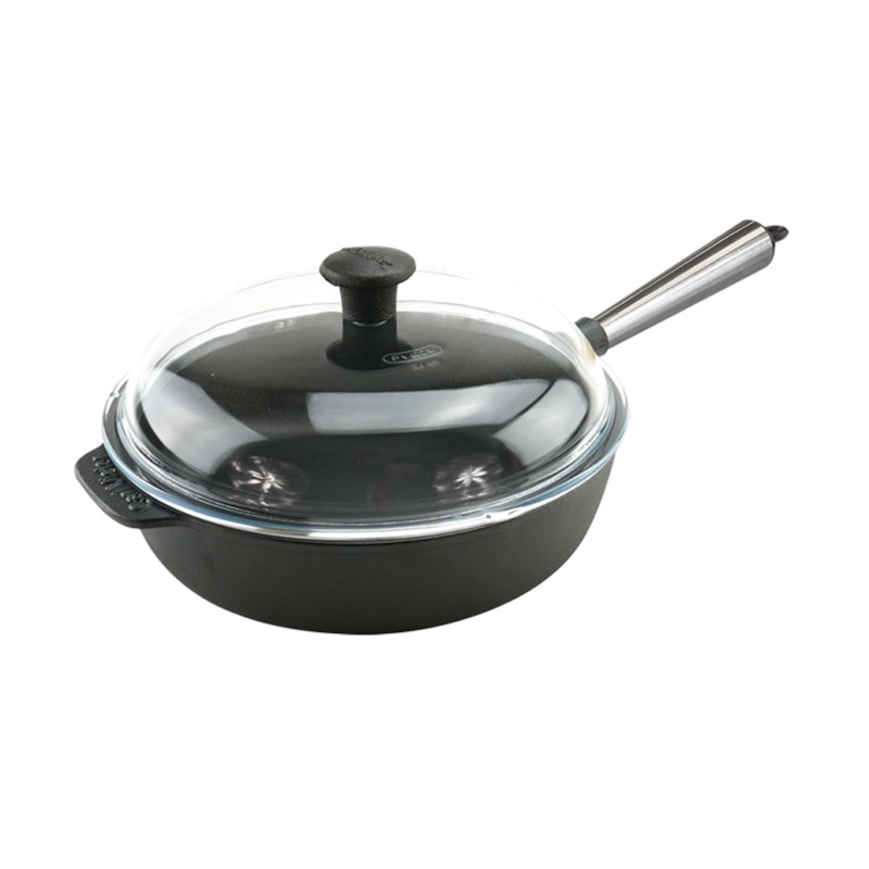 Sauteerpan met Glazen Deksel 28 cm, Stalen Handgreep