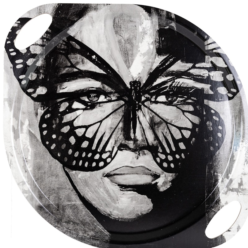 Golden Butterfly B&W Dienblad Met Handvatten, 38 cm