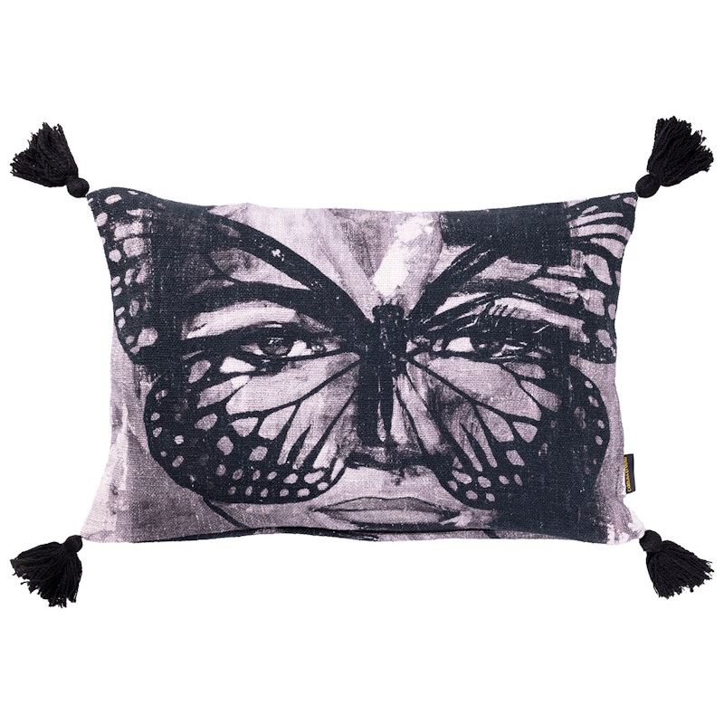 Golden Butterfly B&W Kussenhoes 40x60 cm, Zwart/Wit