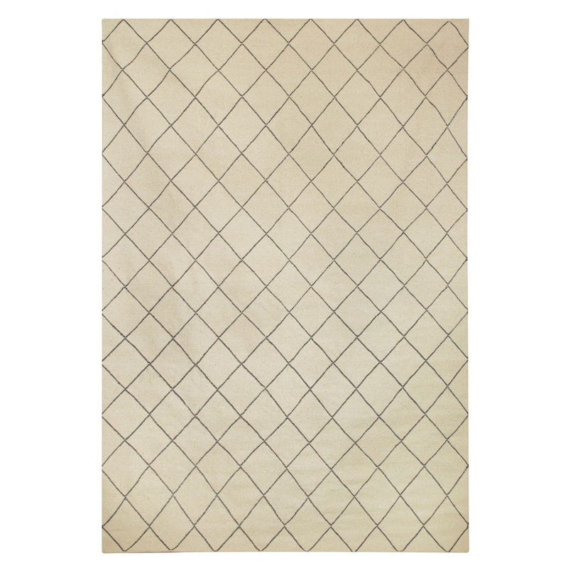 Dhurry Wool Diamond Rug, Off White/Grey