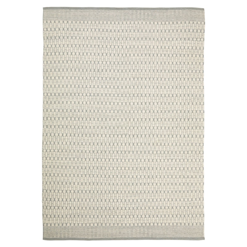 Dhurry Wool Mahi Rug, Off White/Light Grey