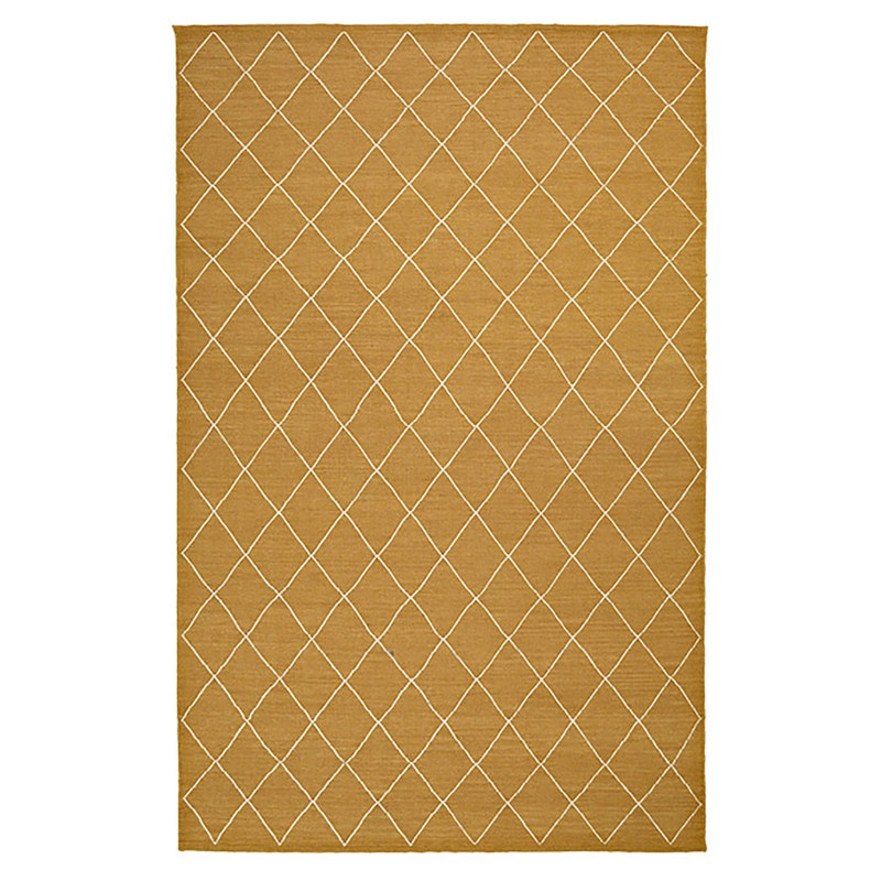 Diamond Dhurry Wool Rug, Masala Yellow