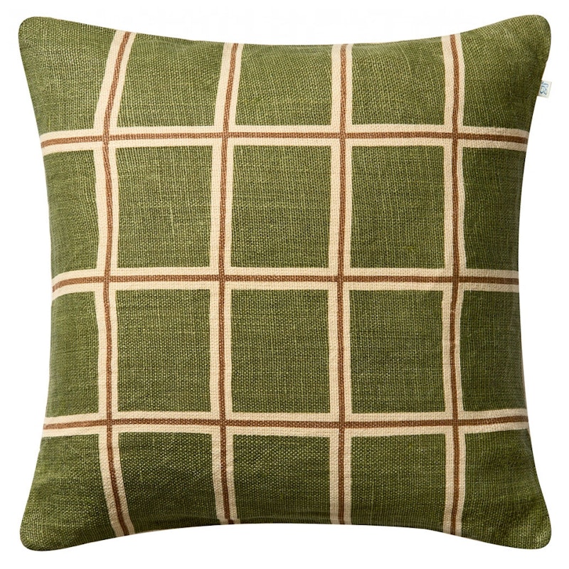 Raha Kussenhoes 50x50 cm, Cactus Green / Taupe